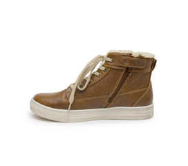 Brown boots isolated on the white background