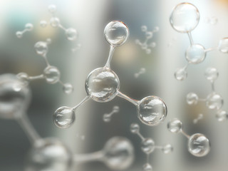 Genetic Science background with molecule or atom.