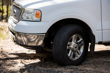 close up of white pickup truck outdoors © LIGHTFIELD STUDIOS