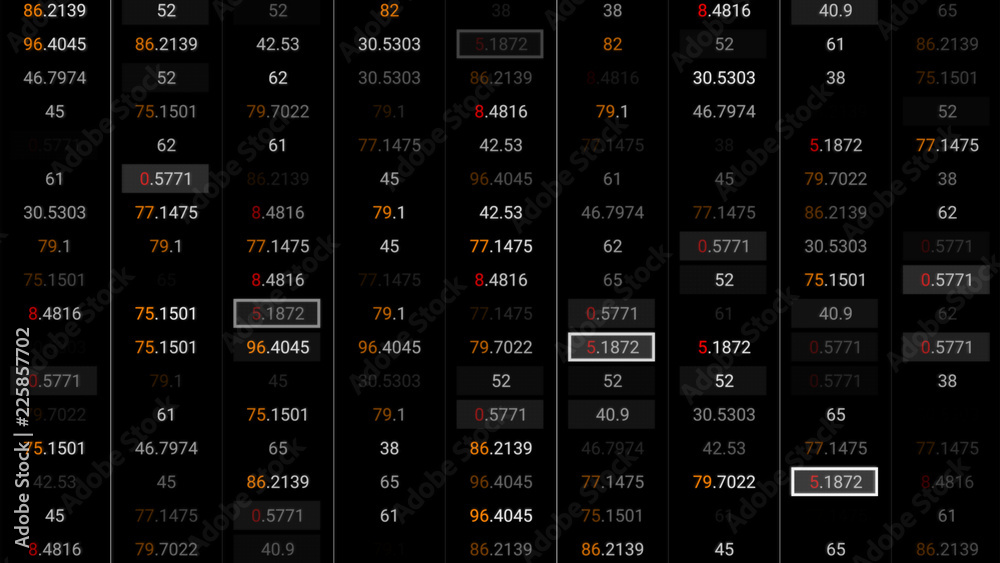 Poster 3d render abstract background with stock market digits. financial concept. stock market data on disp