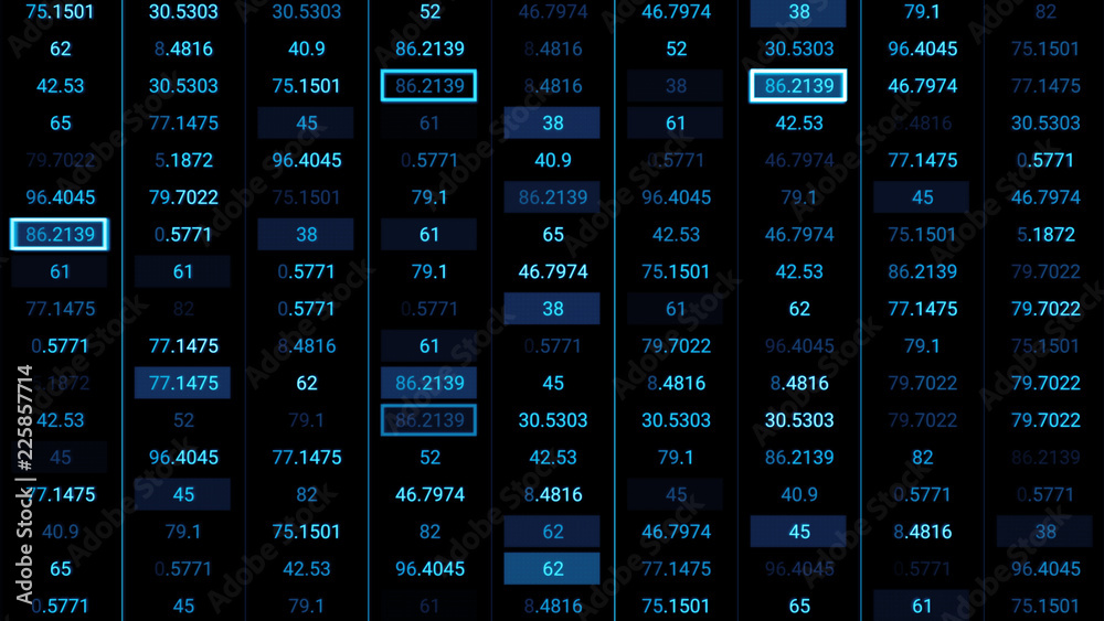 Poster 3d render abstract background with stock market digits. financial concept. stock market data on disp