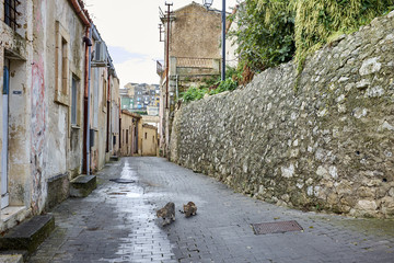 Scorcio di Palazzolo Acreide borgo del Barocco, in Sicilia