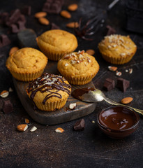 Chocolate and pumpkin muffins