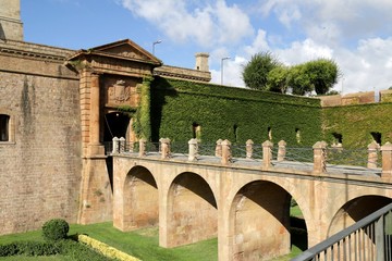 barcelona, Castell de Montjuïc, Castle,  bridge, architecture, old, ancient, stone, arch, spain, 