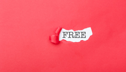 Free word on ripped piece of paper