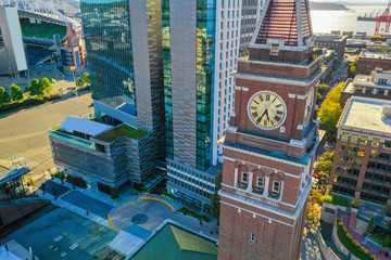 Aerial Seattle King Street Station clock tower