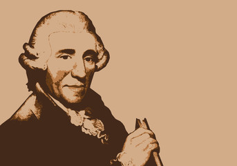 Portrait de Joseph Haydn, célèbre musicien autrichien du 18ème siècle - obrazy, fototapety, plakaty