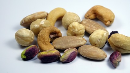 mixed nuts close up macro