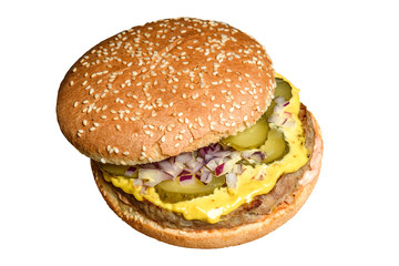 fresh tasty burger isolated on white background