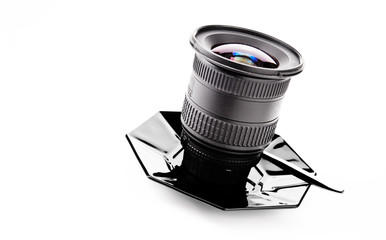 camera lens isolated on white background