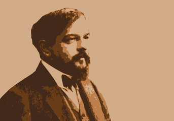 Portret Claude Debussy'ego, słynnego francuskiego muzyka, kompozytora