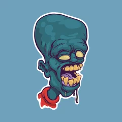 Fotobehang Zombie. Cartoon zombie head. Vector illustration, eps 10. © masterzen