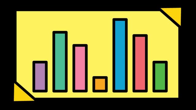 Financial Bar Graph icon Line Drawing Animation Transparent Vector Motion Graphics Loop