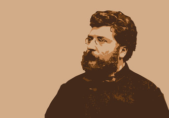 Portrait de George Bizet, célèbre musicien et compositeur français du 19ème siècle. - obrazy, fototapety, plakaty