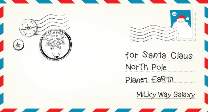 Vector Christmas Letter Envelope