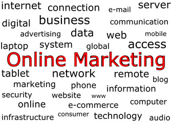 Online Marketing Wordcloud - illustration