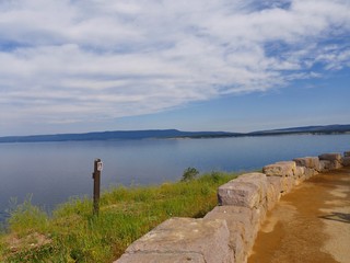 Roadside view of Yellowstone Lake at Steamboat Point, Yellowstone National Park.
