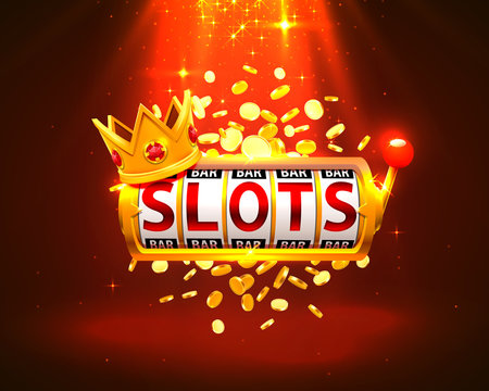 King slots 777 banner casino on the red background. Vector illustration