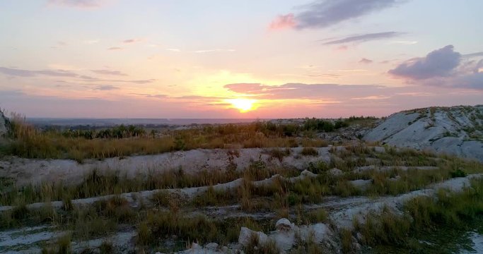 Azot, chemical waste, sunset, Rivne, Ukraine