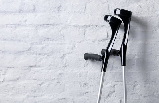 black crutches isolated 