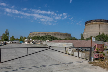 Exclusive zone in Chernobyl unfinished reactor number 5 colling tower