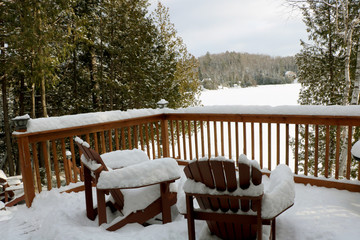 bench in the snow