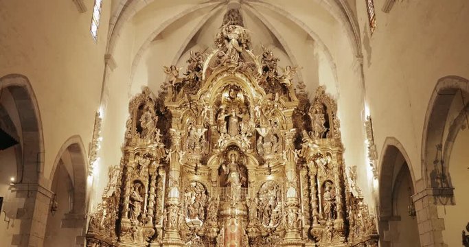 Cadaques, Province Of Girona, Catalonia, Spain. Altar Of Church of Santa Maria