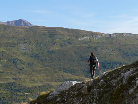 hiker in the mountains