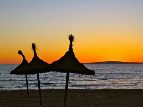 Sonnenuntergang am Strand von Mallorca