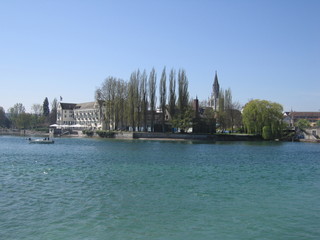 Blick über den Bodensee auf Konstanz