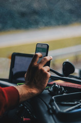 Driving and navigating in the car