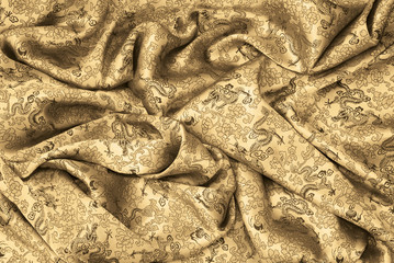 Draped chinese silk