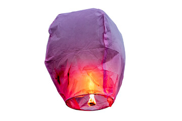 balloon fire Sky lantern flying lanterns, hot-air balloons Lantern flies up highly in the white...