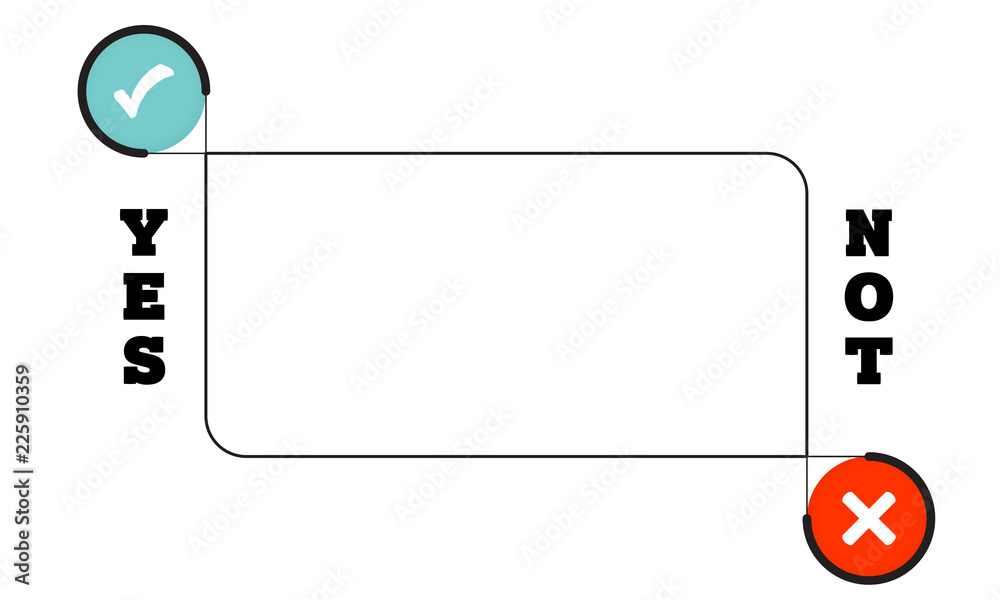 Poster vector text frame for your text with checkbox and ban symbol.