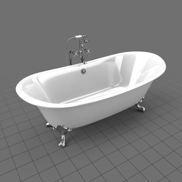 Empty clawfoot bathtub