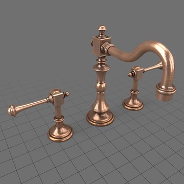 Modern bathroom faucet turned off