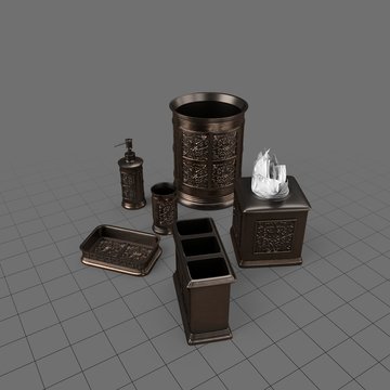 Filigree bathroom holder set