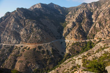 Mountain road from Spoa to Olympos on Karpathos in Greece
