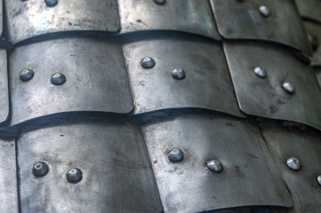 Knight's body protection iron plate close up