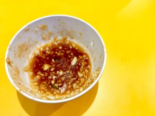 Remaining Black Sauce with finely chopped garlic