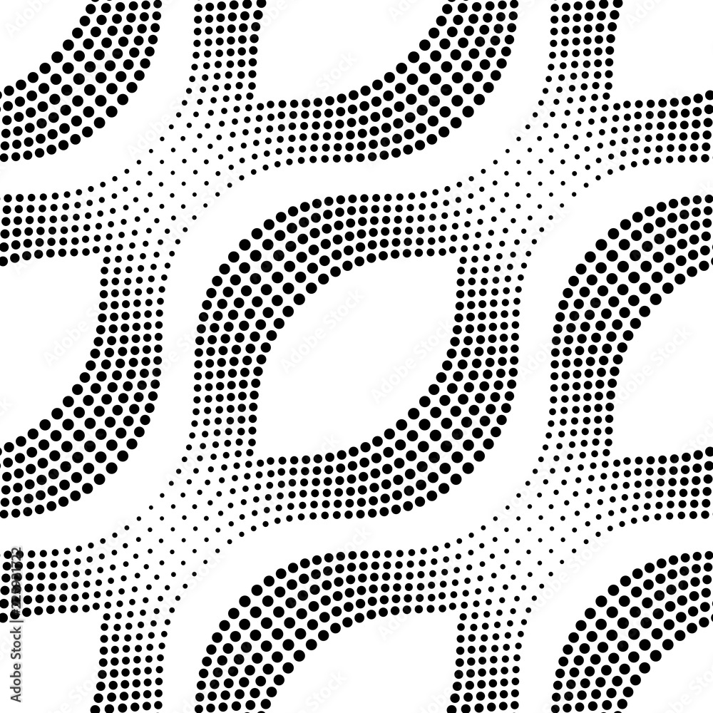 Poster Geometric seamless dotted pattern. Vector halftone abstract pattern.
