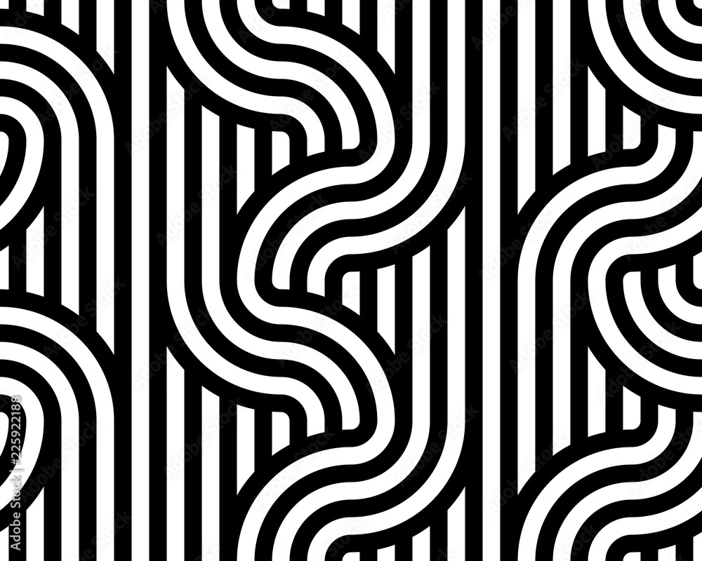 Aufkleber Vector geometric pattern. Seamless braided linear pattern.