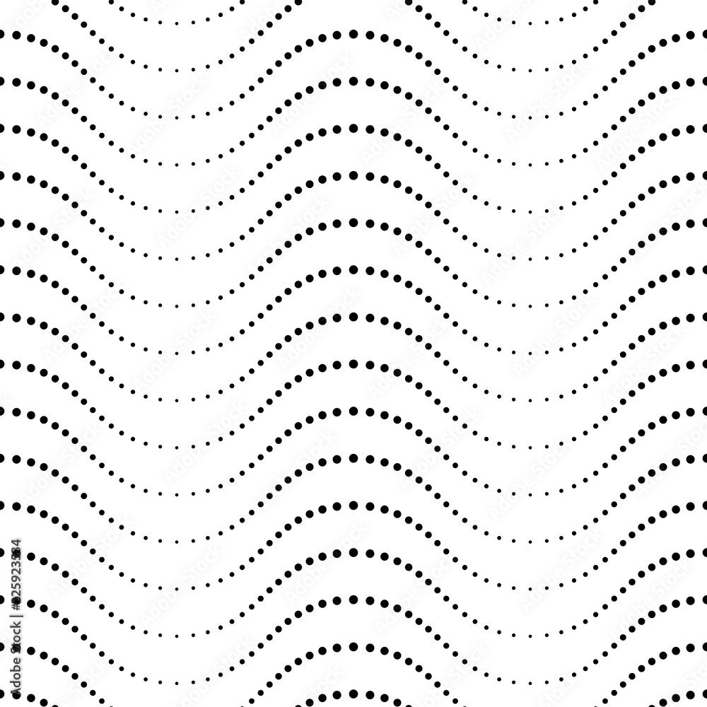 Poster Wavy dotted seamless pattern. Vector geometric pattern.