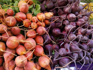 Root Vegetables. July 21-2018 Portland OR, USA.