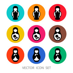 Vector icon of nested doll (matryoshka).