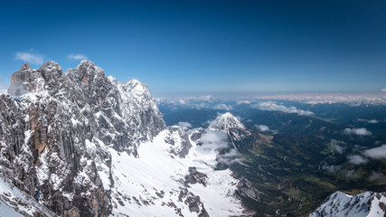 panorama view from the dachstein in austria