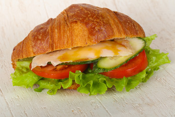 Croissant with chicken