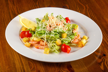 Caesar salad with shrimps