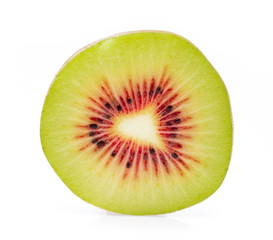 slice Red kiwi fruit isolated on white background