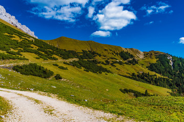 Weg zur Rotmoosalm im Gaistal bei Leutasch